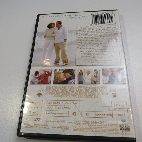 Somethings Gotta Give DVD Jack Nicholson Diane‎ Keaton Movie - Picture 2 of 4
